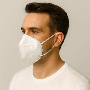 White KN95 Foldable Protective Face Mask Breathable Industry Protection Filtration