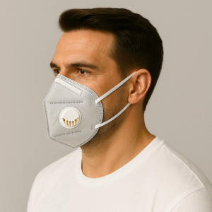 Grey KN95 Protective Face Mask with Exhalation Valve Foldable Design Industry Protection