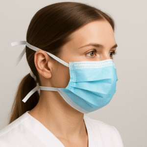 Blue 3-Ply Tie-On Disposable Face Mask for Clinical & Procedure Use