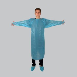 Disposable CPE Isolation Gown with Thumb Loop for Food Factory