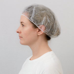 Disposable PE Shower Cap Transparent Elastic Hair Cover for Hygiene Protection