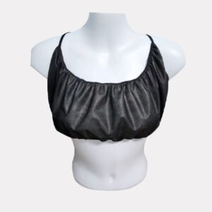 Disposable Hygienic Nonwoven Black Bra with Elastic Band – Soft Breathable