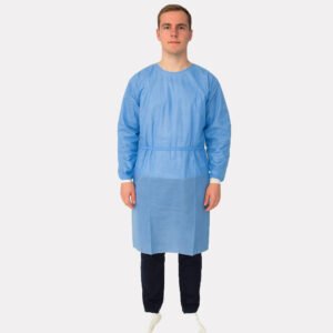 Disposable SMS Isolation Gown with Knitted Cuff Protective Medical Gown