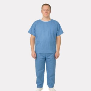 Disposable SMS Scrub Suit Short Sleeve Top & Pants Set Medical Use