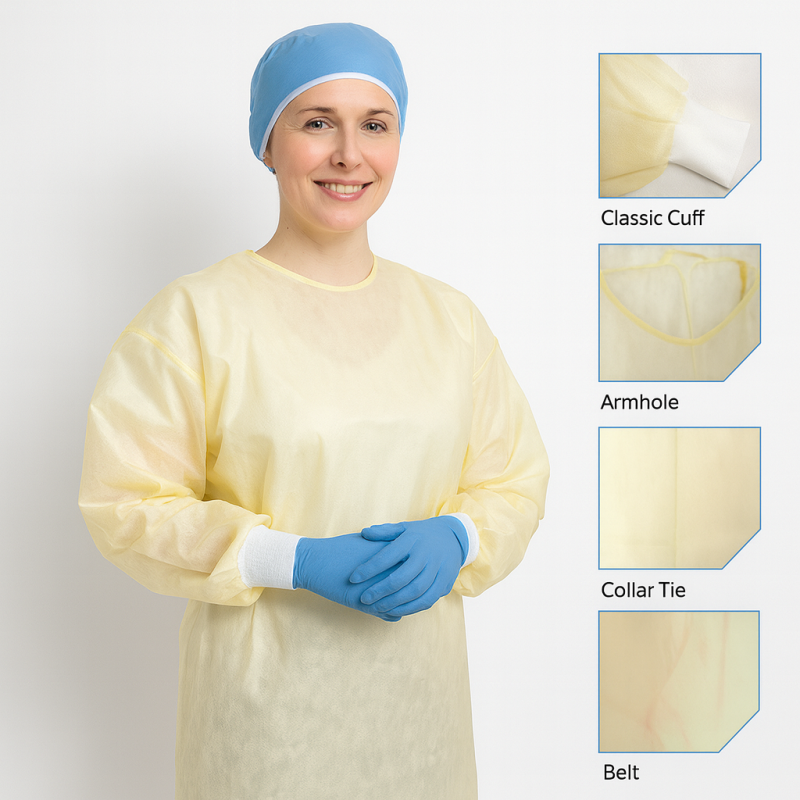 yellow isolation gown